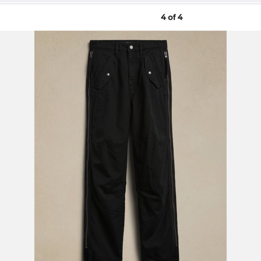 Banana Republic Aviator Pant in black Utilitarian 6 Petite 6P Zip Side NWT #5797 - Picture 4 of 10